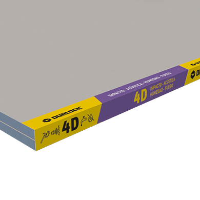 Placa de Yeso Durlock 4D 12,5 mm 4 Dimensiones